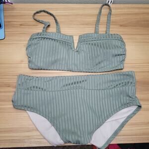 Aqua Couture Womens Olive‎ Adjustable Strap Two Piece Bikini Set Size Medium